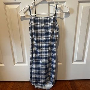Urban Outfitters Mini Dress Lani Bodycon Size Large Blue Plaid